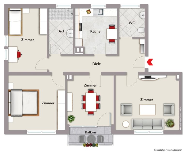 Immobilienangebot - Karlsruhe / Nordstadt - Wohnungen - Viel Platz und Potential! Interessante 4-Zimmer-Wohnung in zentraler Lage