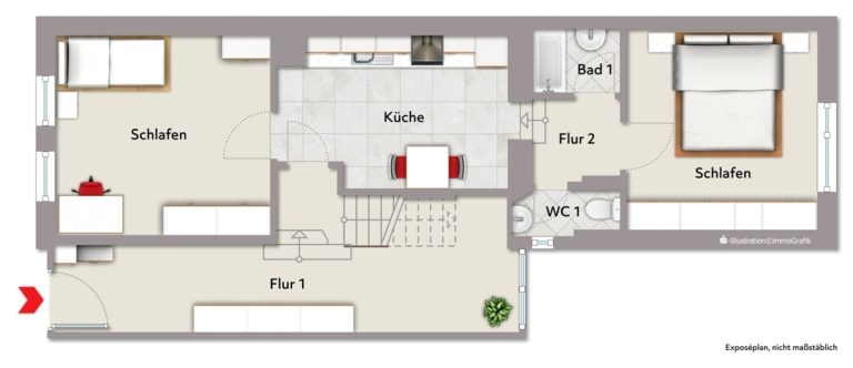 Immobilienangebot - Karlsruhe / Knielingen - Wohnen & Anlage - Renditekracher mit Konzept: Reihenmittelhaus mit 6 Zimmern und attraktiver Einzelvermietungsstruktur