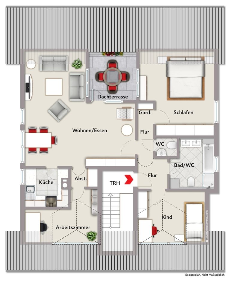 Immobilienangebot - Waldbronn / Busenbach - Wohnungen - Viel Platz zum Wohlfühlen: Helle 3,5-Zimmer-Wohnung mit Garage in Waldbronn-Busenbach!