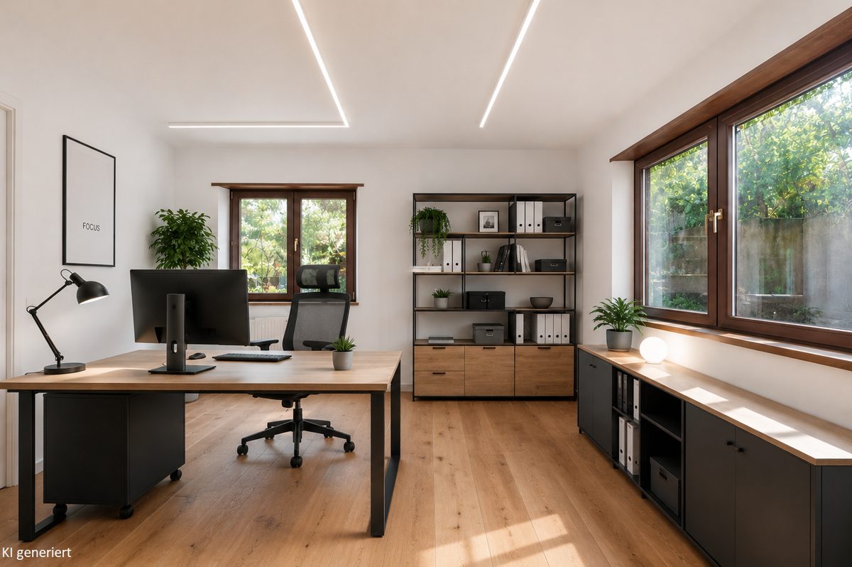 KI generiert – Beispiel Homeoffice Immobilienangebot - Karlsruhe / Stupferich - Wohnen & Anlage - Mehr als ein Haus – Ein Zuhause mit Herz, Garten und vielen Möglichkeiten
