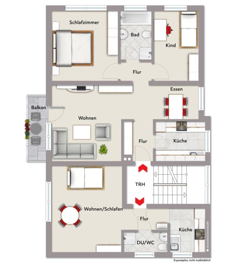 Immobilienangebot - Karlsruhe / Grünwinkel - Wohnen & Anlage - Vollvermietetes 5-Familien-Wohnhaus mit Entwicklungspotenzial