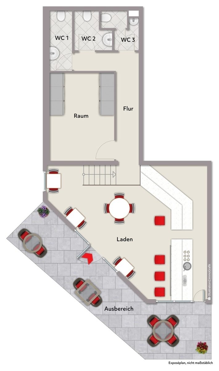 Immobilienangebot - Karlsruhe / Neureut - Rest & Gewerbe - Süße Rendite: Vermietete Eisdiele als Kapitalanlage