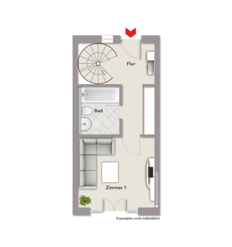 Immobilienangebot - Karlsruhe - Wohnungen - Maisonette mit Potenzial: 3 Zimmer-Wohnung auf zwei Ebenen in zentraler Lage von Karlsruhe!