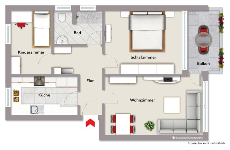Immobilienangebot - Linkenheim-Hochstetten / Linkenheim - Wohnungen - Vermietete, sanierte Hochparterrewohnung mit Balkon – attraktive Kapitalanlage