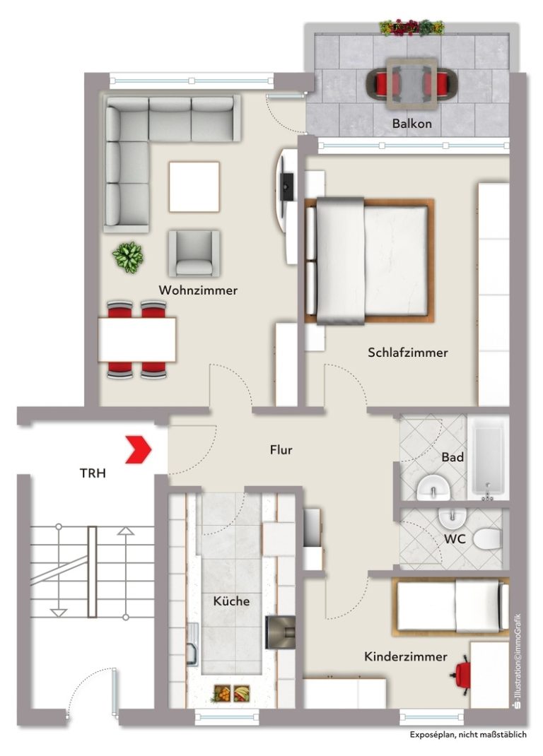 Immobilienangebot - Linkenheim-Hochstetten / Linkenheim - Wohnungen - Kapitalanlage mit Potenzial: Vermietete Hochparterrewohnung und Balkon