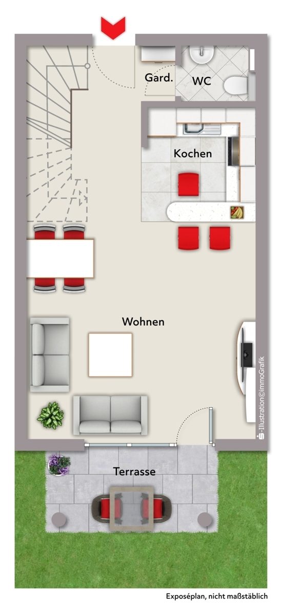 Immobilienangebot - Dettenheim / Rußheim - Wohnungen - Lichtdurchflutete Maisonettewohnung mit Garten in Südausrichtung!