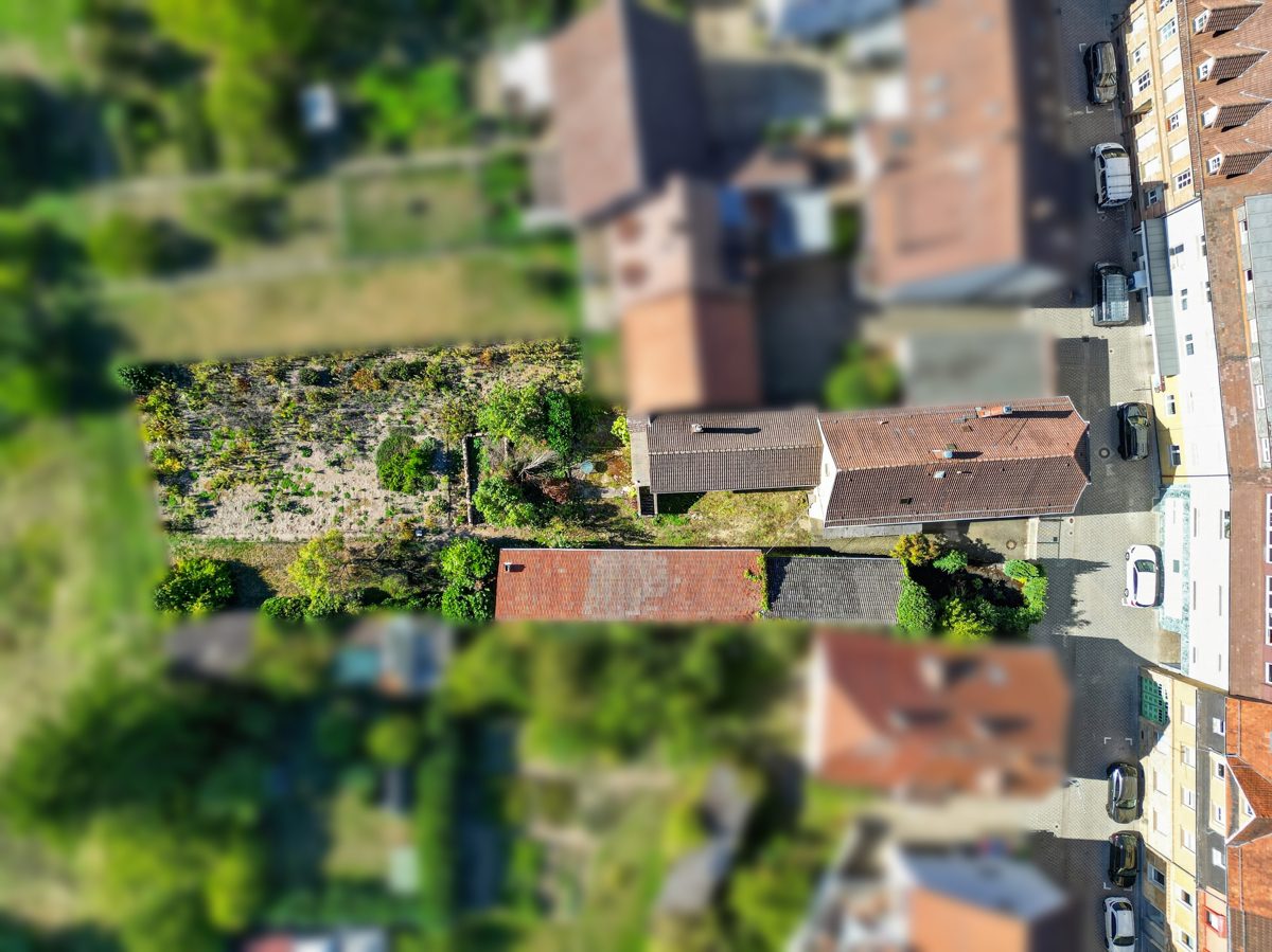 Draufsicht Dach Immobilienangebot - Karlsruhe / Durlach-Aue - Grundstücke - Projektentwickler aufgepasst! Interessantes Grundstück in Durlach-Aue