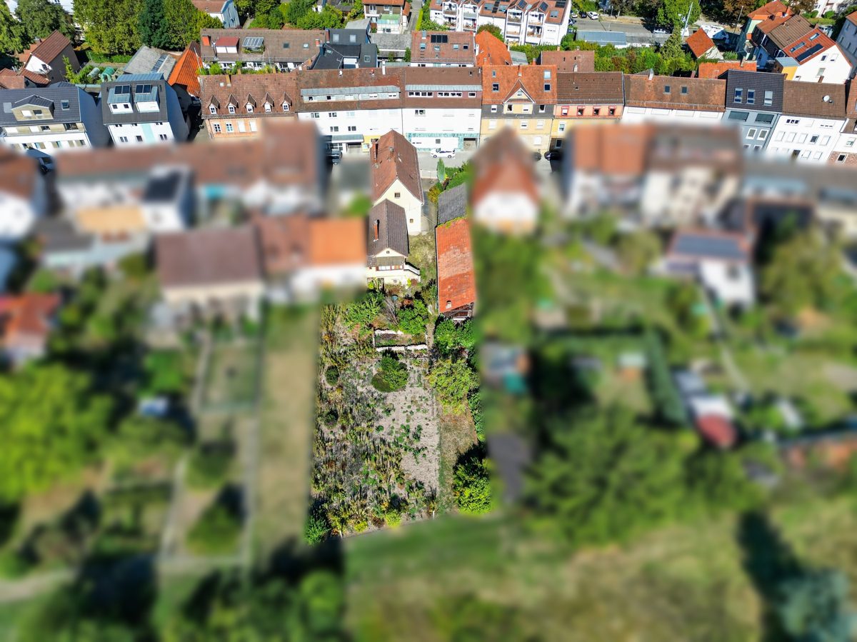 Ansicht Grundstück Immobilienangebot - Karlsruhe / Durlach-Aue - Grundstücke - Projektentwickler aufgepasst! Interessantes Grundstück in Durlach-Aue