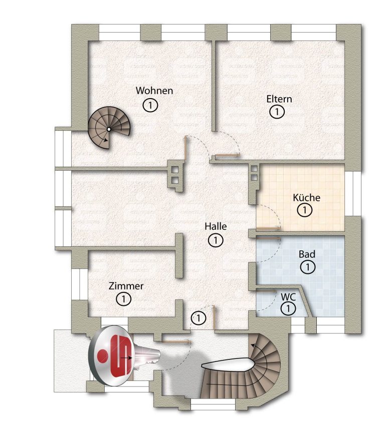 Immobilienangebot - Detmold - Alle - Altbauwohnung mitten in der Stadt!