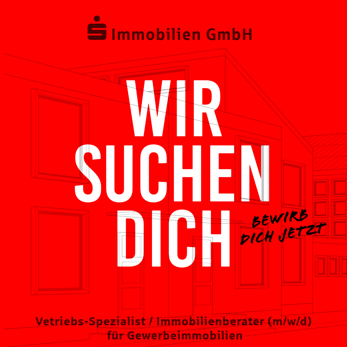 Wir suchen Dich! Stellenausschreibung Vertriebs-Spezialist / Immobilienberater (w/m/d) für Gewerbeimmobilien