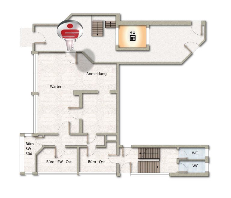Immobilienangebot - Detmold - Gewerbe - Repräsentative Büro-/Praxisflächen + Parkplätze in zentraler Lage
EG: ca. 115 m² wieder frei zur Vermietung.