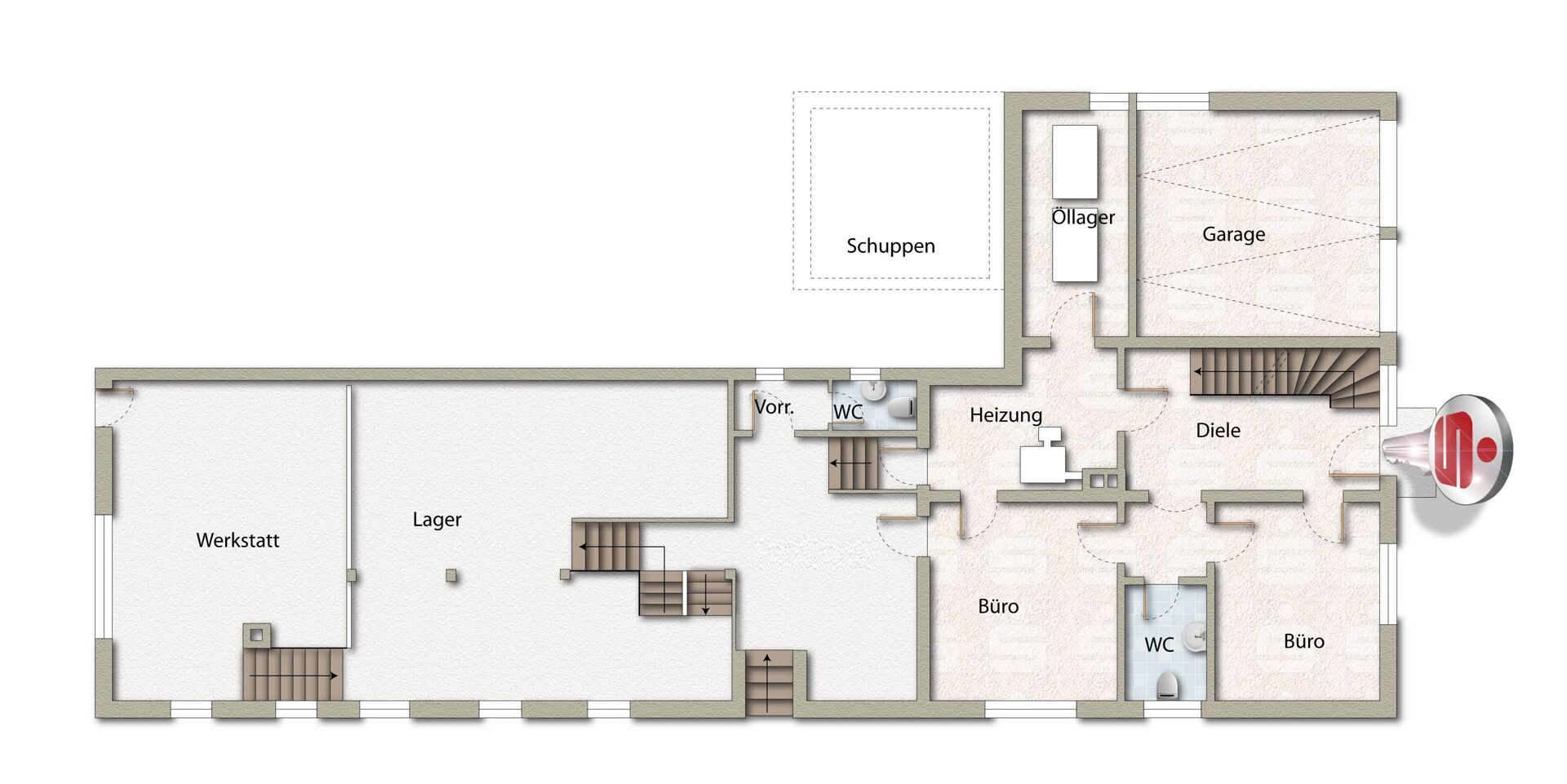 Immobilienangebot - Bad Driburg - Alle - Großes Haus mit Lagerfläche, Werkstatt und zwei Garagen !