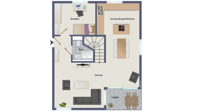 VR Immobilien GmbH - Immobilienangebot - Fulda - Alle - Hochwertige Maisonettewohnung mit stilvollem Design, Einbauküche und modernem Wohnkomfort