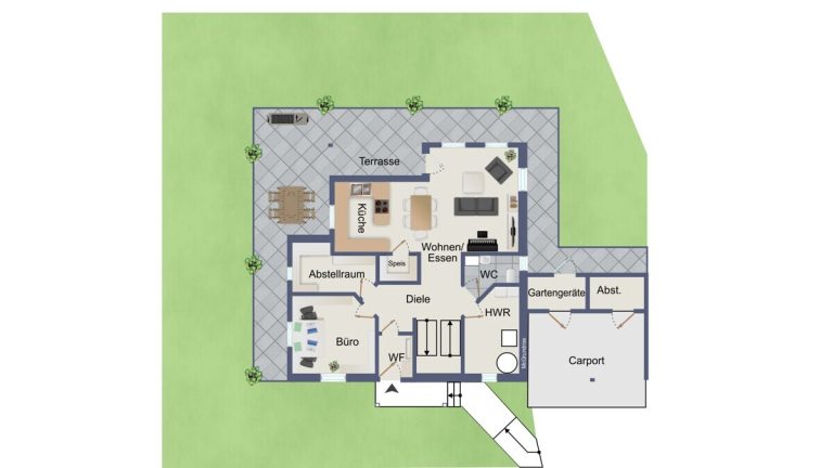 VR Immobilien GmbH - Immobilienangebot - Ebersburg - Alle - Weyhers: Neuwertiges KfW-Effizienzhaus mit traumhaftem Garten für die ganze Familie