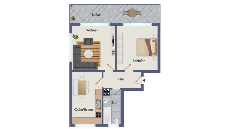 VR Immobilien GmbH - Immobilienangebot - Bad Salzschlirf - Alle - RESERVIERT: Zweizimmerwohnung mit Stellplatz und Balkon in saniertem Mehrfamilienhaus