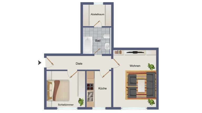 VR Immobilien GmbH - Immobilienangebot - Bad Salzschlirf - Alle - Moderne 2-Zimmer-Wohnung in ruhiger Lage von Bad Salzschlirf