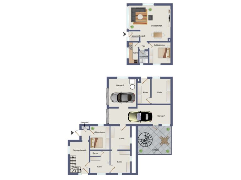 VR Immobilien GmbH - Immobilienangebot - Brachttal - Alle - Besonderes Immobilienensemble: Zweifamilienhaus mit Anbau Bungalow auf großzügigem Grundstück