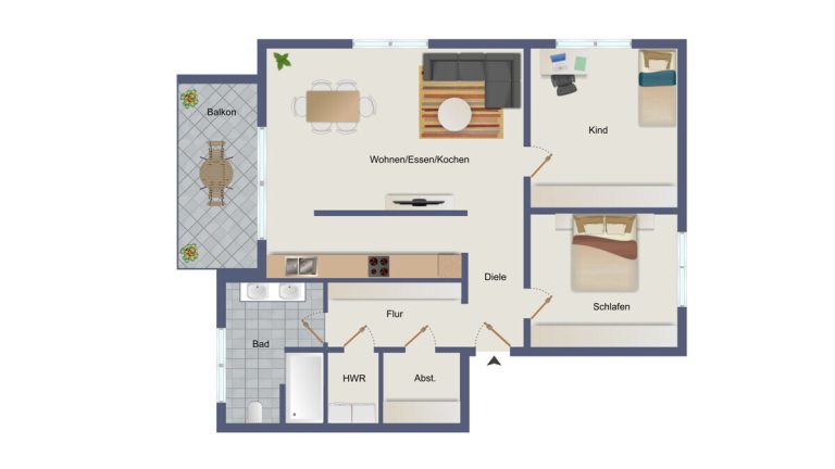 VR Immobilien GmbH - Immobilienangebot - Schlüchtern - Alle - RESERVIERT! Moderne Eigentumswohnung mit Balkon in Schlüchtern