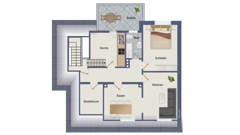 VR Immobilien GmbH - Immobilienangebot - Fulda - Alle - Dachgeschosswohnung mit Balkon in gepflegtem 3-Familienhaus in Fulda