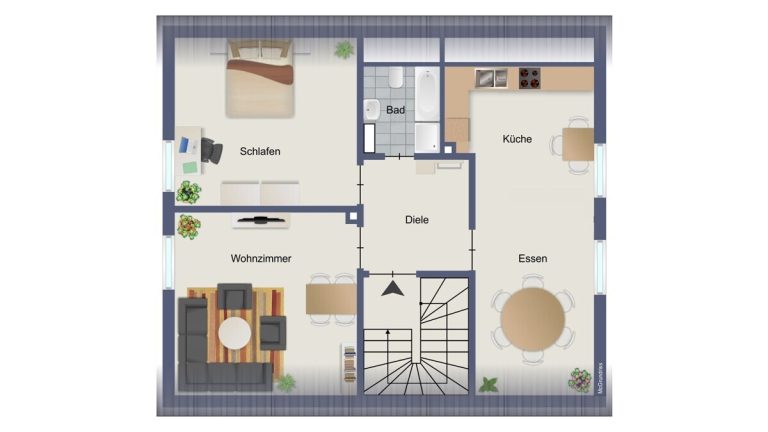 VR Immobilien GmbH - Immobilienangebot - Künzell - Alle - Gemütliche 2,5-Zimmer-Dachgeschosswohnung mit Einbauküche in Künzell