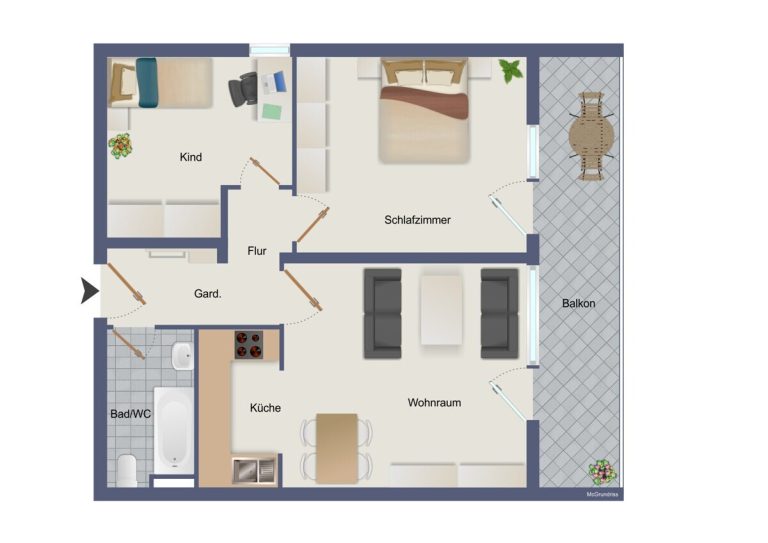VR Immobilien GmbH - Immobilienangebot - Fulda - Alle - Attraktive 3-Zimmer-Wohnung mit großem Balkon und Parkblick