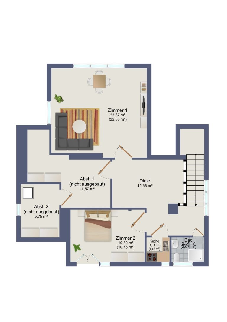 Immobilienangebot - Hamburg / Wohldorf-Ohlstedt - Alle - Charmante Altbauwohnung auf zwei Ebenen mit eigenem Garten und Stellplatz in attraktiver Lage von Wohldorf-Ohlstedt
