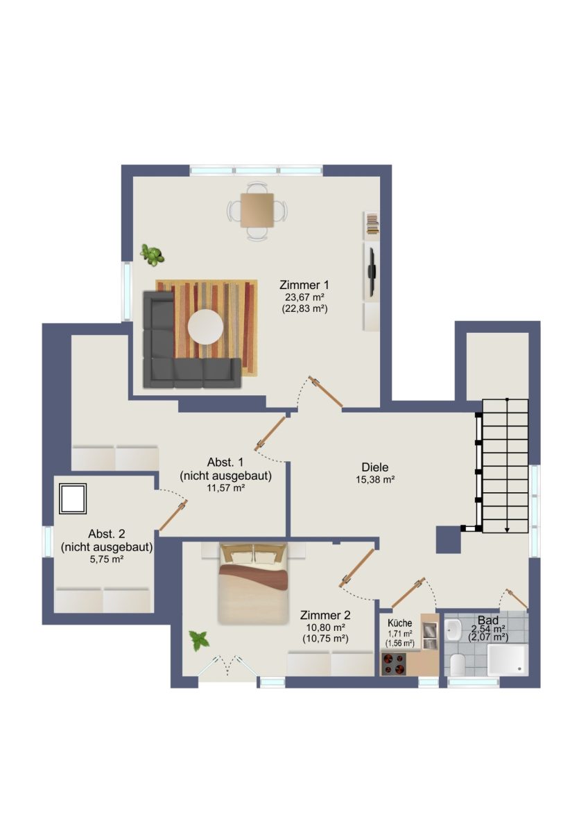 Immobilienangebot - Hamburg / Wohldorf-Ohlstedt - Alle - Charmante Altbauwohnung auf zwei Ebenen mit eigenem Garten und Stellplatz in attraktiver Lage von Wohldorf-Ohlstedt