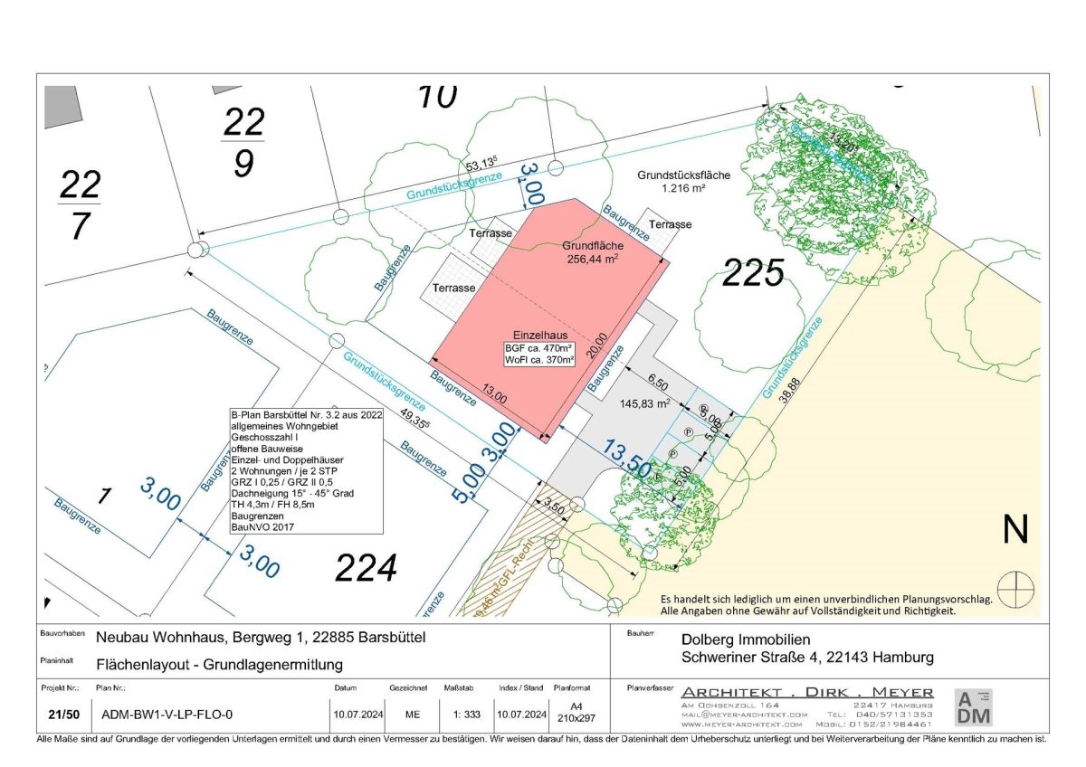 Immobilienangebot - Barsbüttel / Stemwarde - Alle - Grundstück für ein Einzel- oder Doppelhaus in ruhiger Feldrandlage von Barsbüttel-Stemwarde!