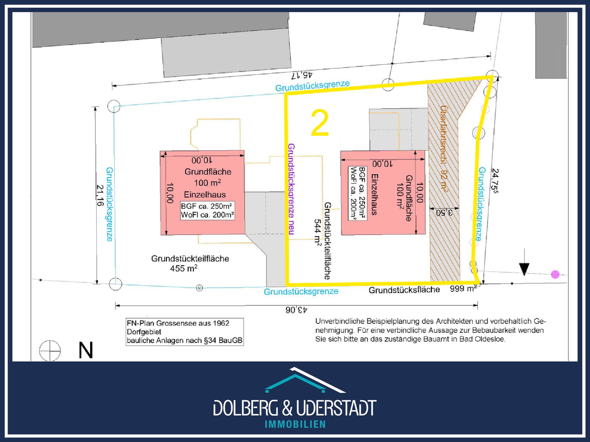 Immobilienangebot - Großensee - Alle - Baugrundstück für 4 Neubau-Reihenhäuser in idyllischer Lage fußläufig zum Großensee!
