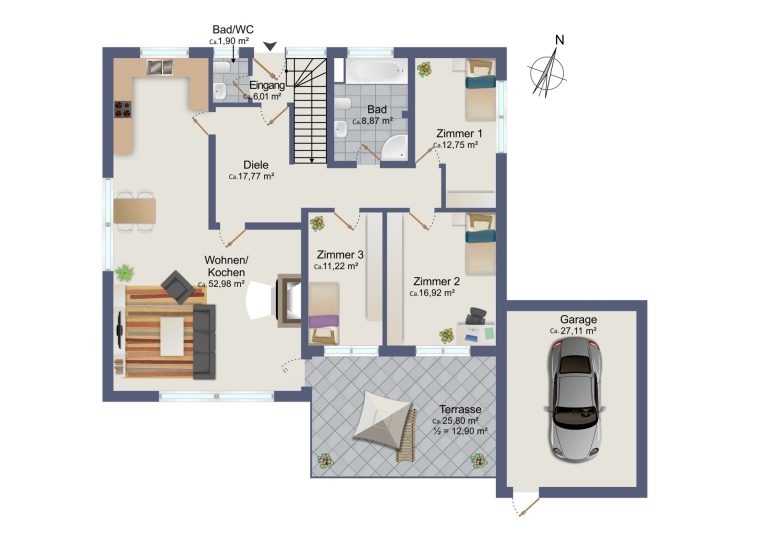 Immobilienangebot - Hamburg / Rahlstedt - Alle - TOP-Villenlage: 2-Familienhaus, teilvermietet, Vollkeller, Doppelgarage und 1.258 qm Grundstück!