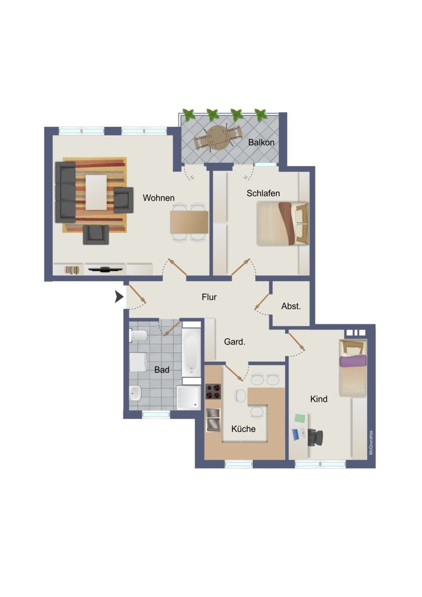 Immobilienangebot - Hohenwestedt - Alle - Freundliche 3-Zimmer-Wohnung in Hohenwestedt mit 91 m²  Wohnfläche