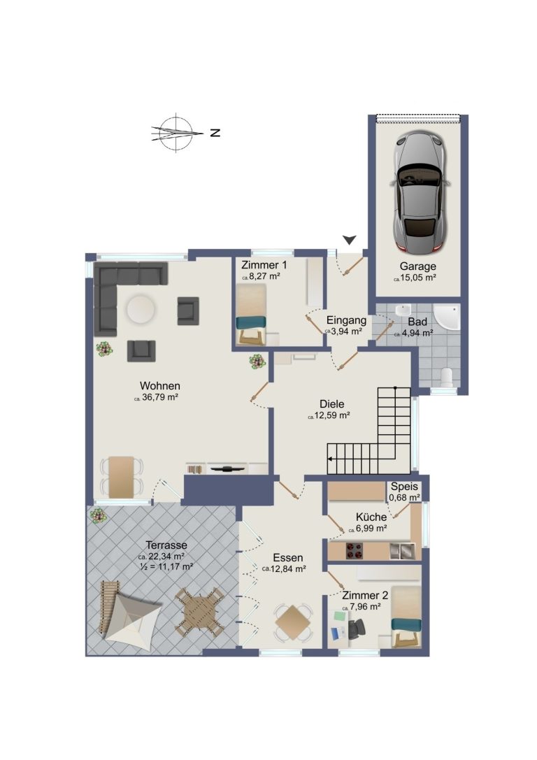 Immobilienangebot - Hamburg / Jenfeld - Alle - Großzügiges Einfamilienhaus mit großem Grundstück in bester Lage von Hamburg-Jenfeld