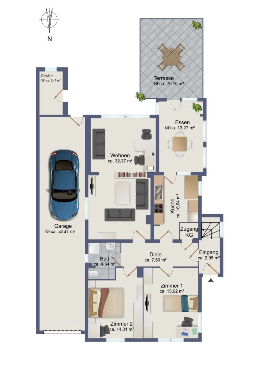 Immobilienangebot - Hamburg / Rahlstedt - Alle - Gepflegtes Zweifamilienhaus mit herrlichem Grundstück in ruhiger Wohnlage von Alt-Rahlstedt!