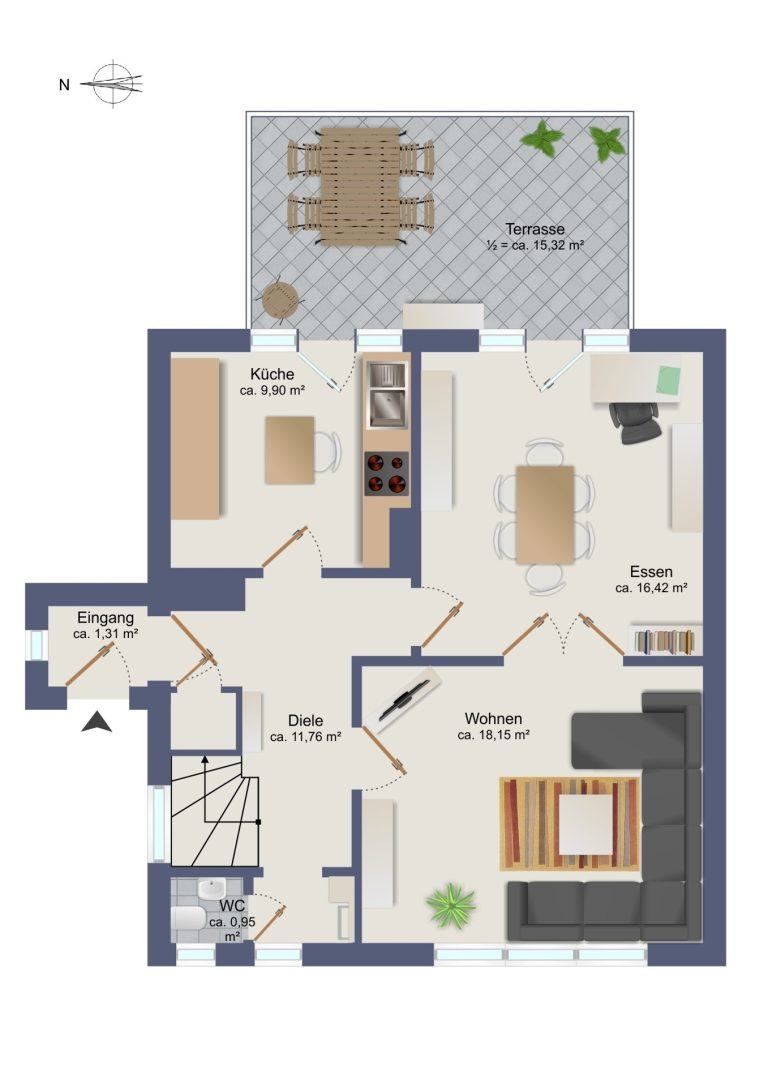 Immobilienangebot - Hamburg / Rahlstedt - Alle - Rotklinker Klassiker in schöner Lage im Villengebiet von Alt Rahlstedt aktuell vermietet
