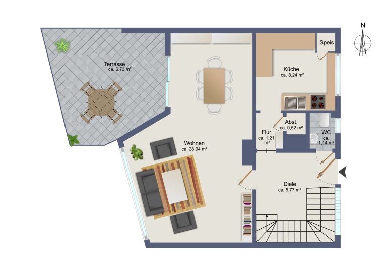 Immobilienangebot - Hamburg / Rahlstedt - Alle - Gut geschnittenes Reihenendhaus mit Garage und eigenem Garten in ruhiger Wohnlage von Alt-Rahlstedt!