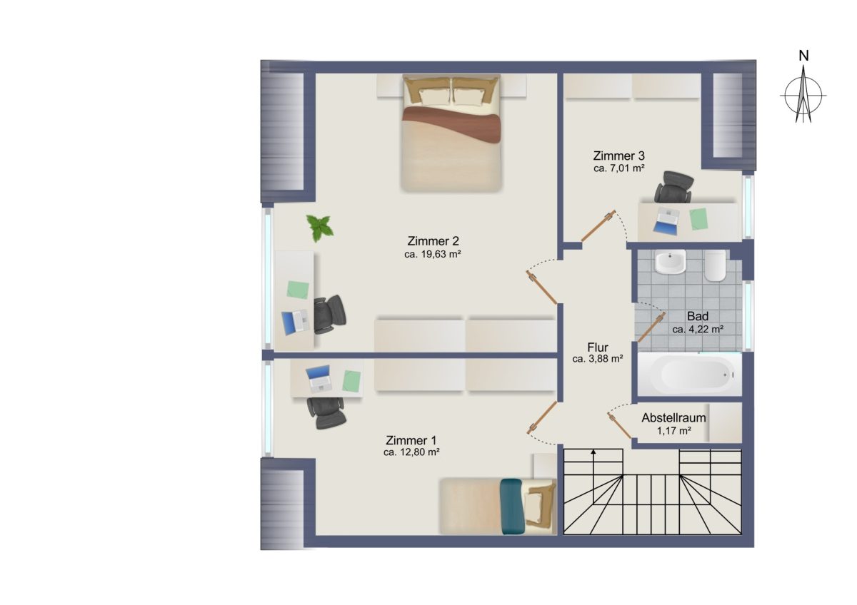Immobilienangebot - Hamburg / Rahlstedt - Alle - Gut geschnittenes Reihenendhaus mit Garage und eigenem Garten in ruhiger Wohnlage von Alt-Rahlstedt!