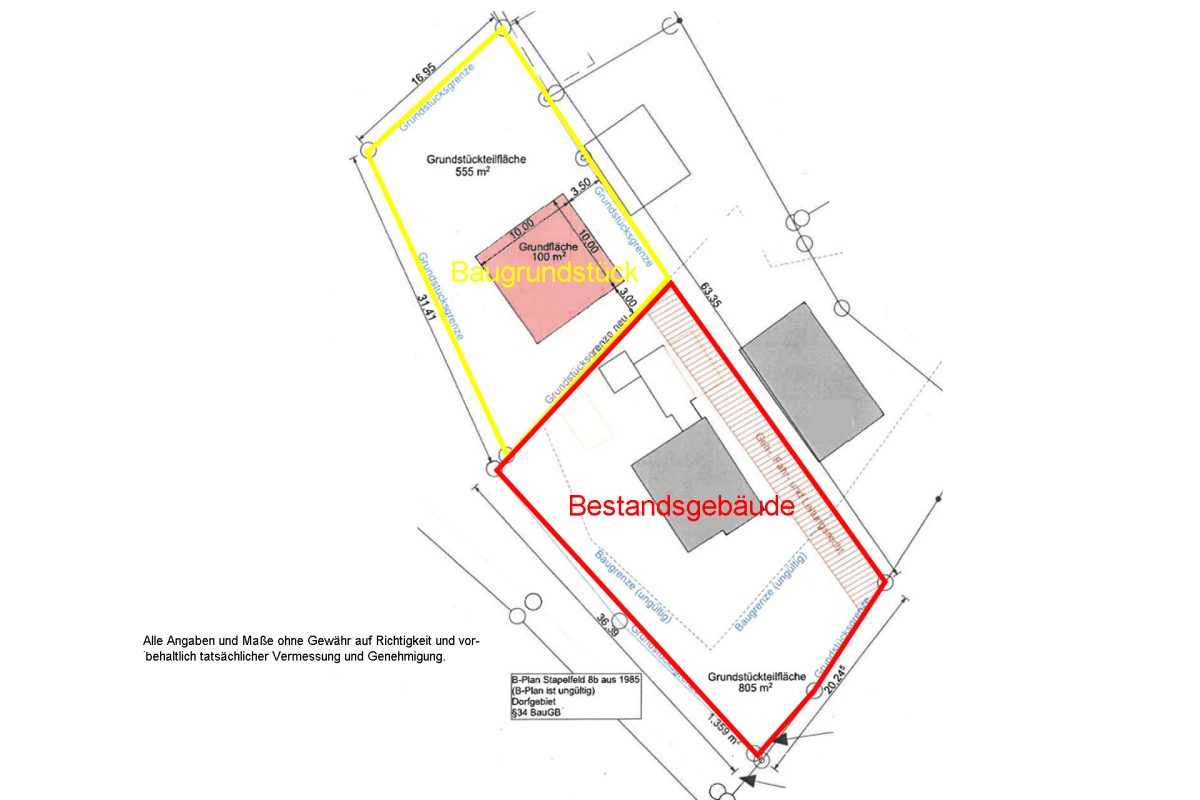 Immobilienangebot - Stapelfeld - Alle - Baugrundstück in zweiter Reihe für ein Einzelhaus in zentraler Lage von Stapelfeld!