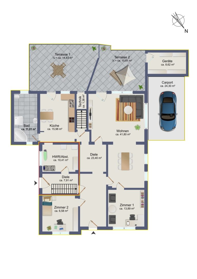 Immobilienangebot - Lüchow - Alle - Gepflegtes Zweifamilienhaus mit Garten, Dachterrasse und zwei separaten Eingängen