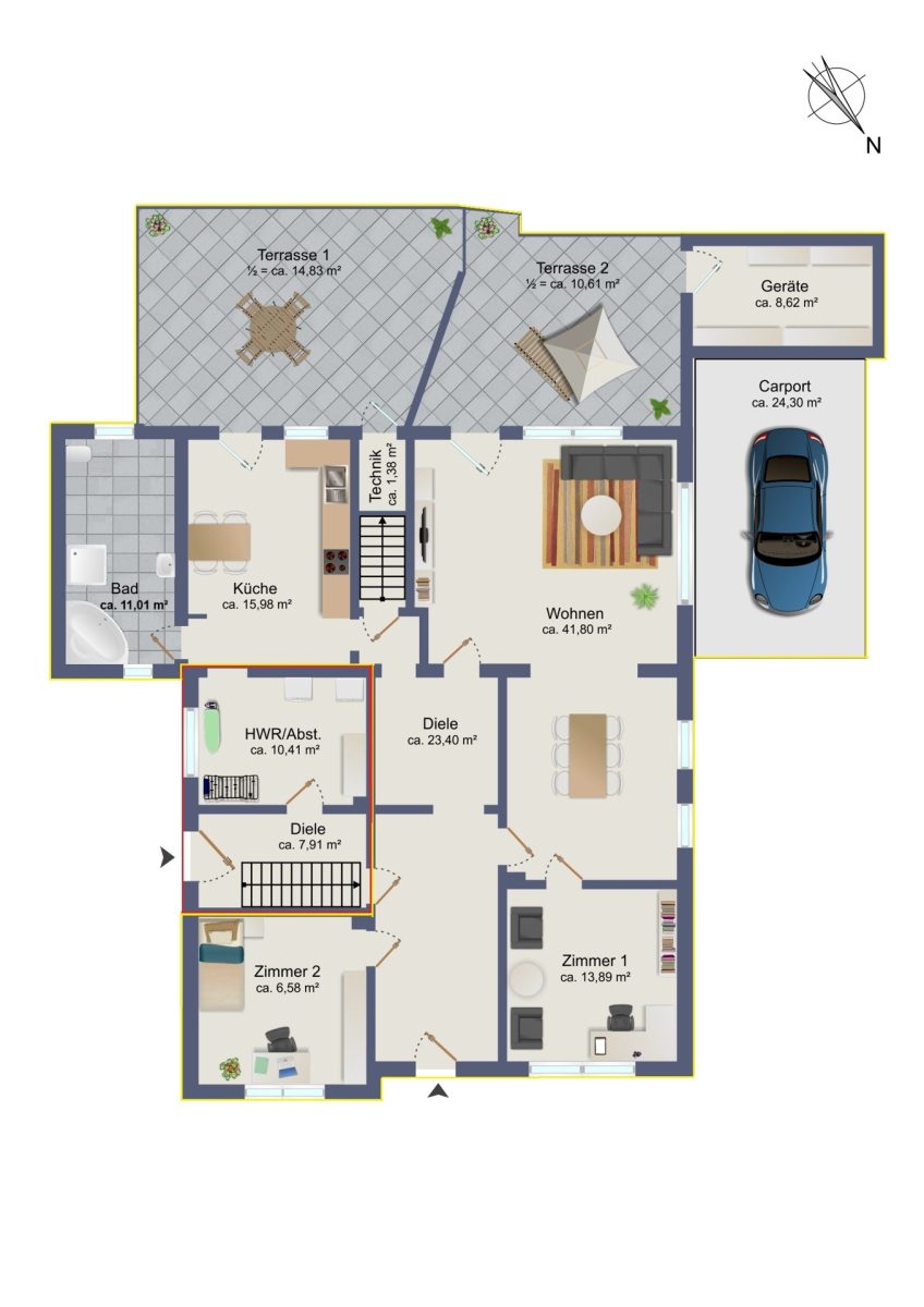 Immobilienangebot - Lüchow - Alle - Gepflegtes Zweifamilienhaus mit Garten, Dachterrasse und zwei separaten Eingängen