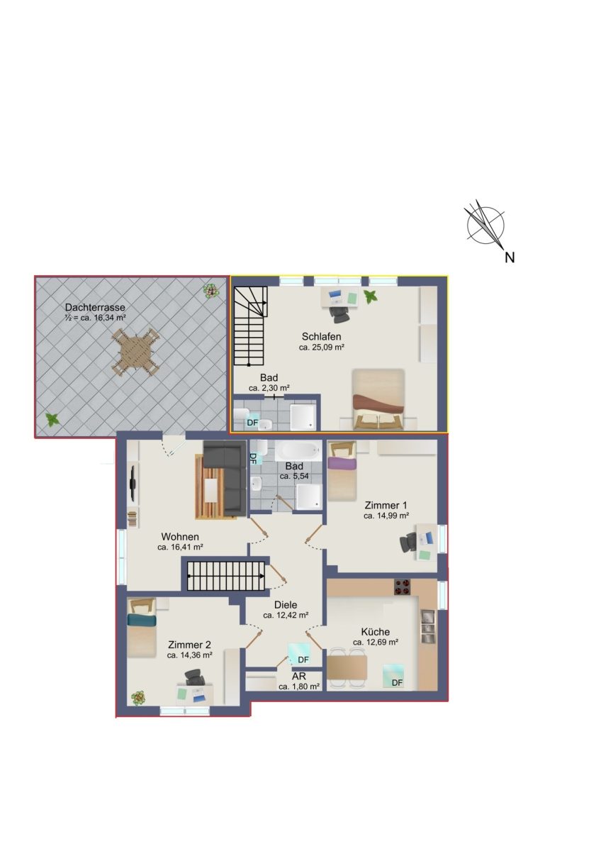 Immobilienangebot - Lüchow - Alle - Gepflegtes Zweifamilienhaus mit Garten, Dachterrasse und zwei separaten Eingängen