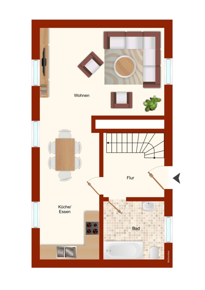 Immobilienangebot - Büdelsdorf - Alle - Klein fein mein - für Singles oder Paare
Doppelhaushälfte zum sofortigen Bezug
