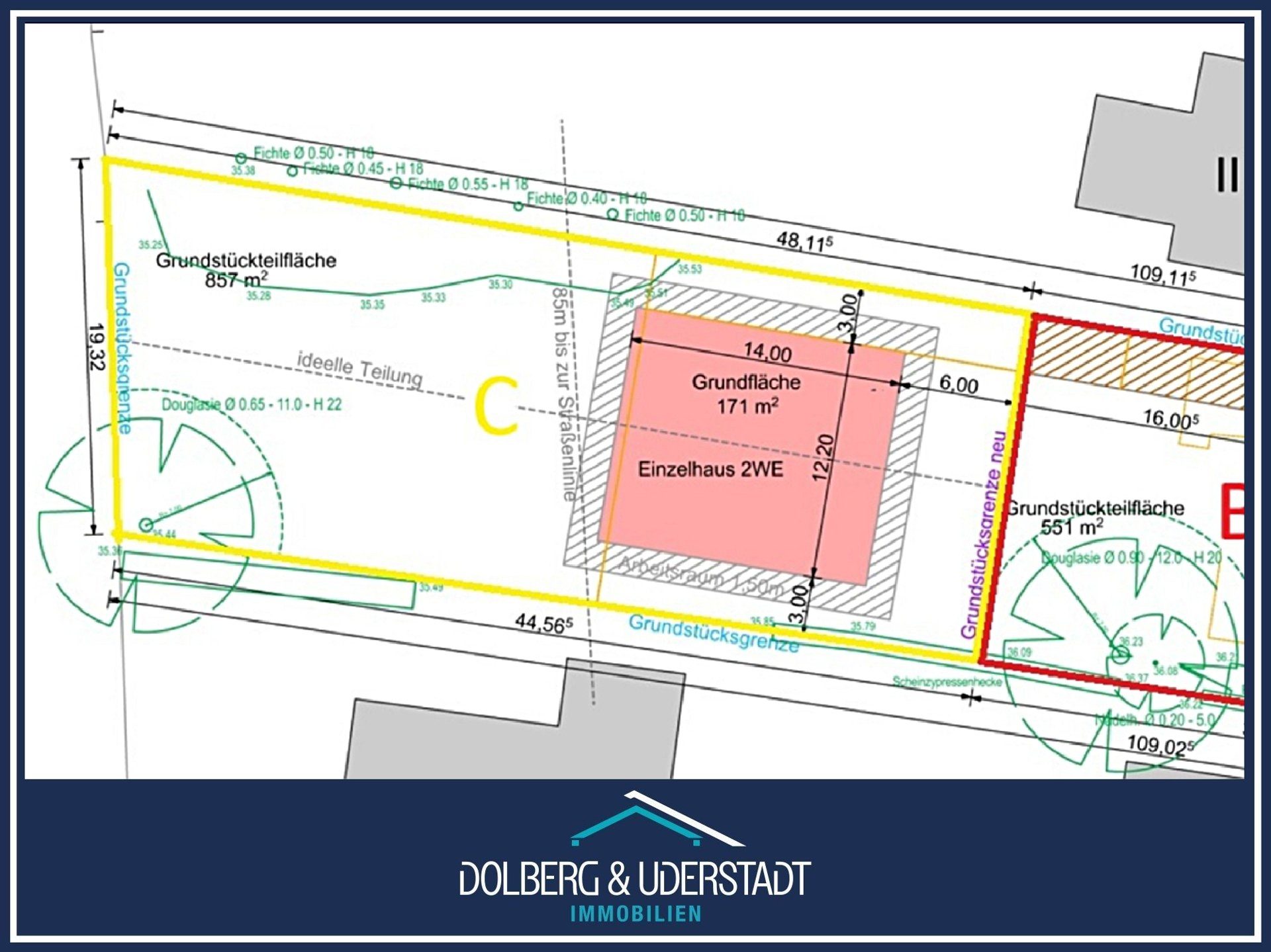 Immobilienangebot - Hamburg / Rahlstedt - Alle - Rückwärtiges Baugrundstück ohne Baubindung für ein Einzelhaus mit bis zu zwei Wohneinheiten