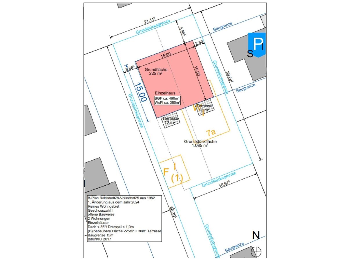 Immobilienangebot - Hamburg / Meiendorf - Alle - Baugrundstück für Einfamilienhaus mit 2 Wohneinheiten in ruhiger Wohnlage von Meiendorf