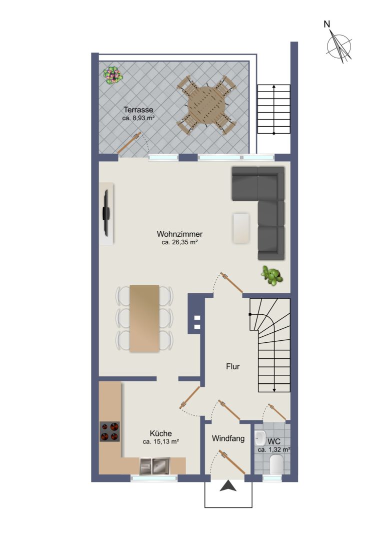 Immobilienangebot - Hamburg/ Harburg - Alle - Reihenmittelhaus mit Garten – modern, gepflegt und sofort bezugsfertig