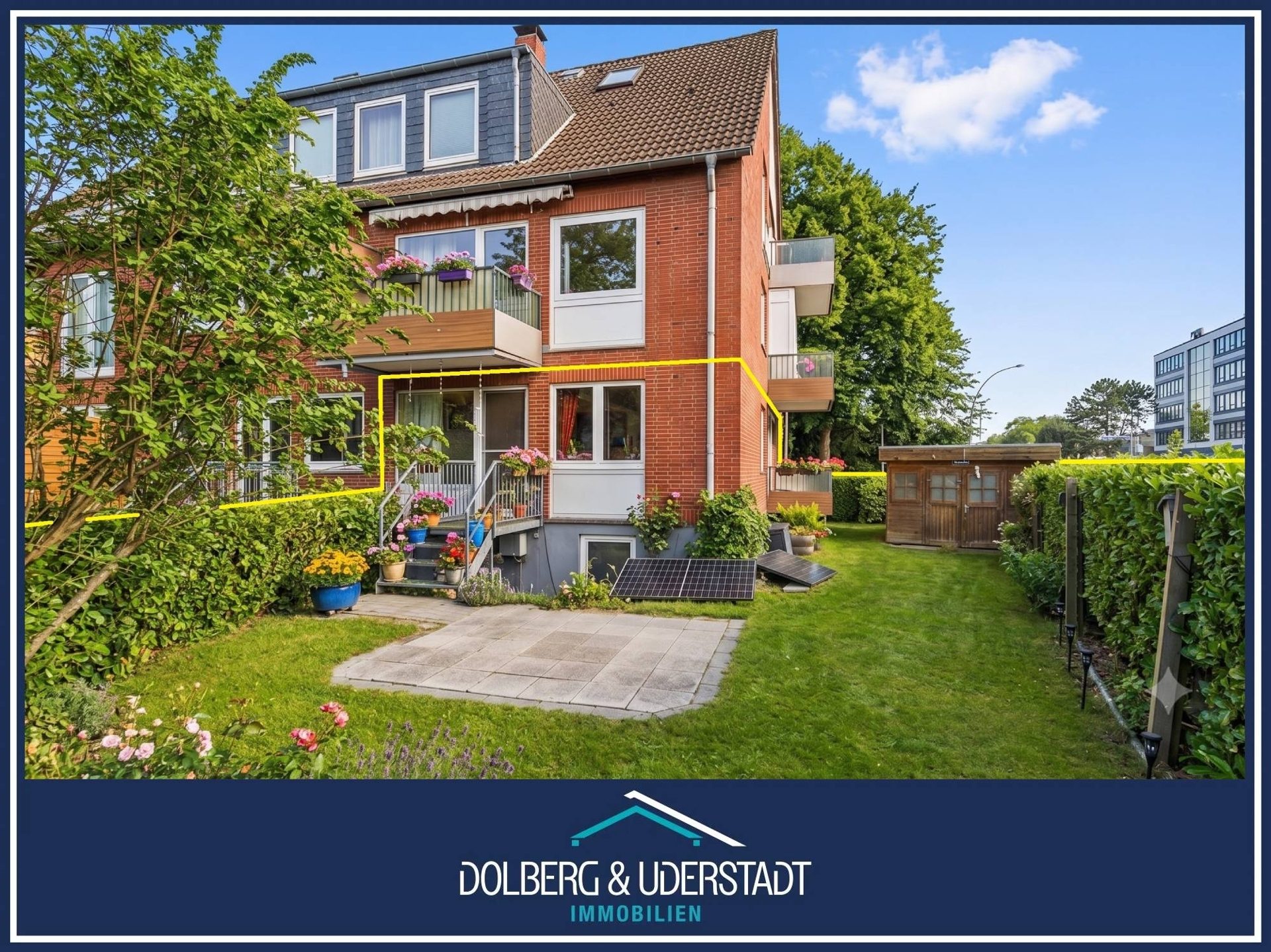 Immobilienangebot - Hamburg / Wandsbek - Alle - Hamburg-Wandsbek: Hochparterre mit Stellplatz, Balkon & Gartenanteil