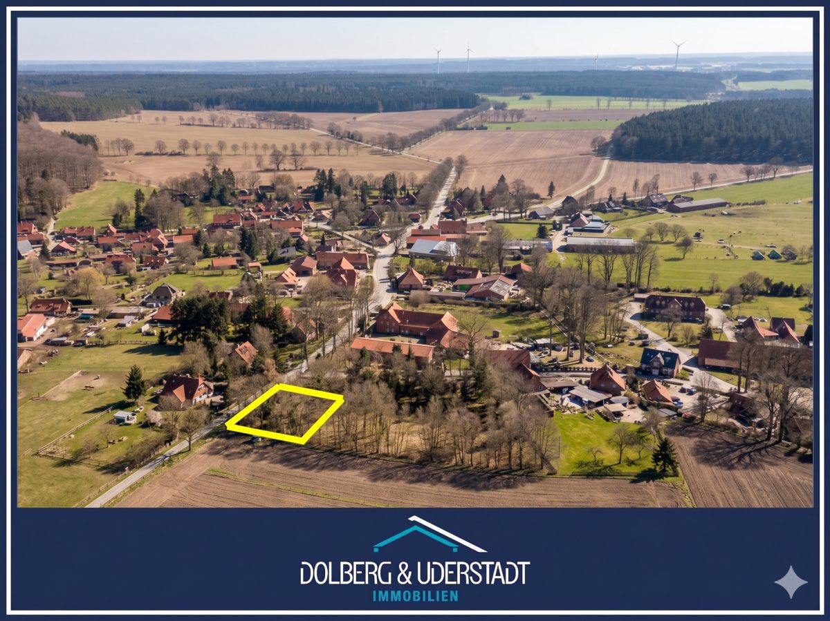 Immobilienangebot - Gödenstorf / Lübberstedt - Alle - 1500m² Baugrundstück in der Lüneburger Heide, Feldrandlage und Sackgassenende