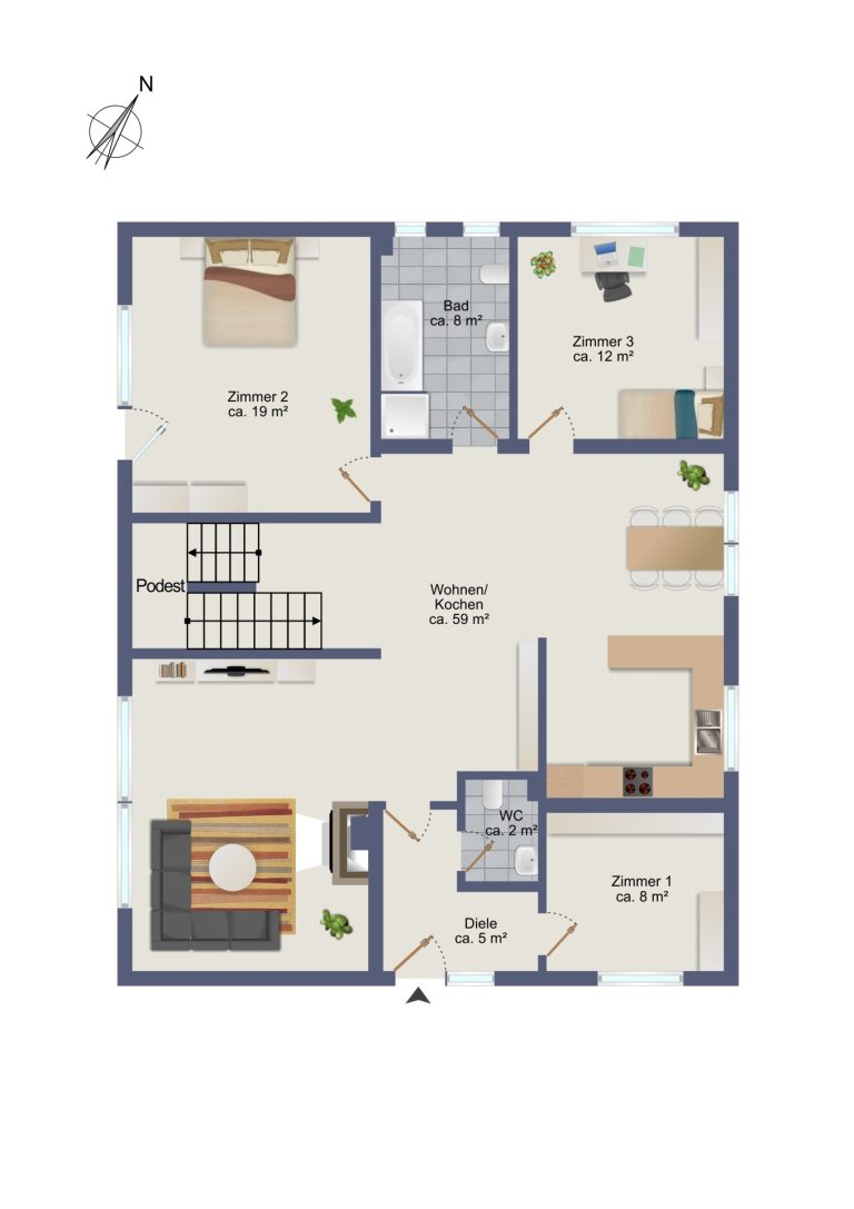 Immobilienangebot - Hamburg / Meiendorf - Alle - Schönes Meiendorf: Großes Wohnhaus mit 8 Zimmern sowie Vollkeller und schönem Garten