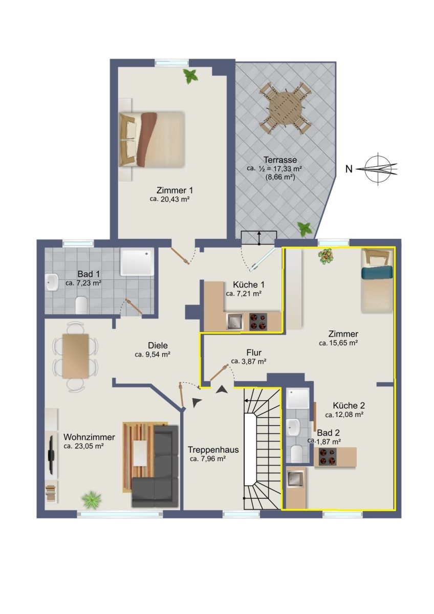 Immobilienangebot - Hamburg / Bramfeld - Alle - Charmanter Altbau trifft moderne Effizienz - vollvermietetes Renditeobjekt mit 5 Wohneinheiten