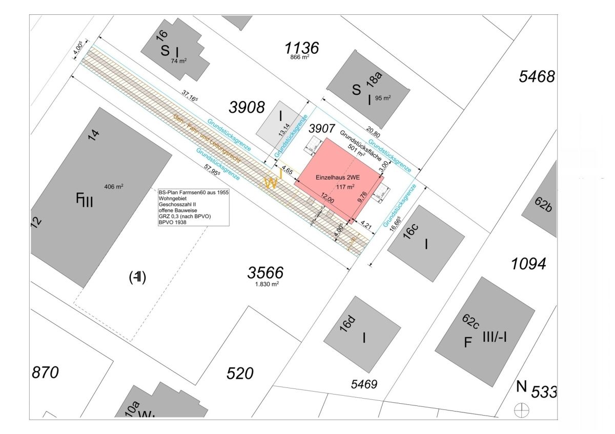 Immobilienangebot - Hamburg / Farmsen-Berne - Alle - Ideal für Familien oder Freunde: Baugrundstück für zwei Doppelhaushälften