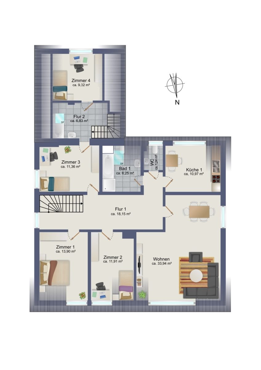 Immobilienangebot - Hamburg / Tonndorf - Alle - Ideal für große Familien oder Mehrgenerationen: Einfamilienhaus mit 271 m² Wohnfläche